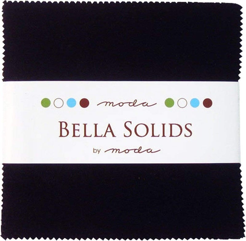 Moda Fabrics Bella Solids Blacks Moda Charm Pack من Moda Fabrics؛ 42-5 "" مربعات لحاف - Image 2